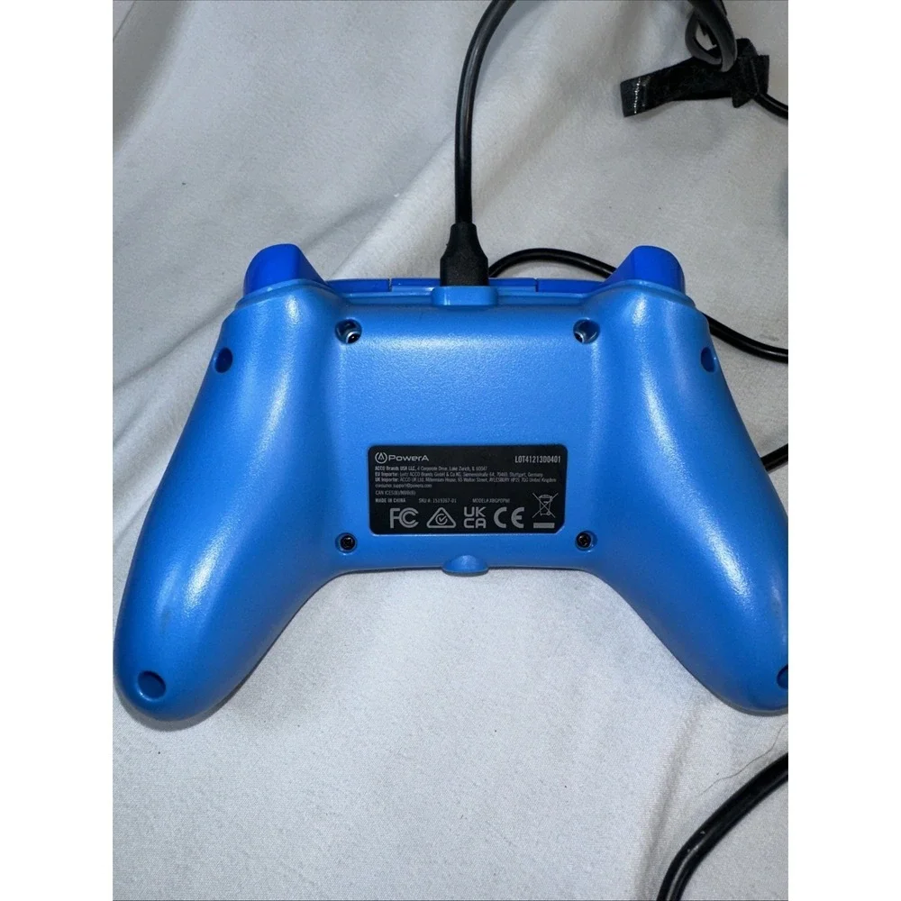 Power A Blue Enhanced Wired Xbox One Controller With Cable NOT TESTED